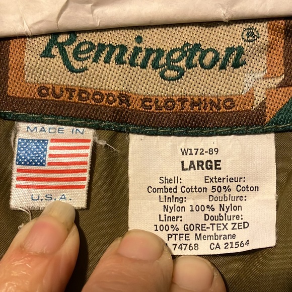 Remington Jacket w/Gore-Tex fabric waterproofing 5 pockets Dark Olive Green Lg - Picture 2 of 12